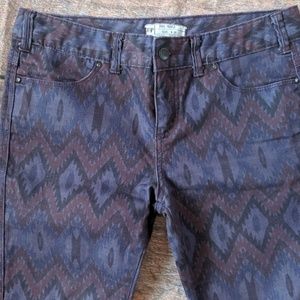 Free people Aztec tribal /sw purple skinny jeans